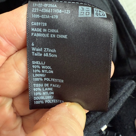 Jil Sander Uniqlo Wool Navy Pants Size 6 - Picture 6 of 6